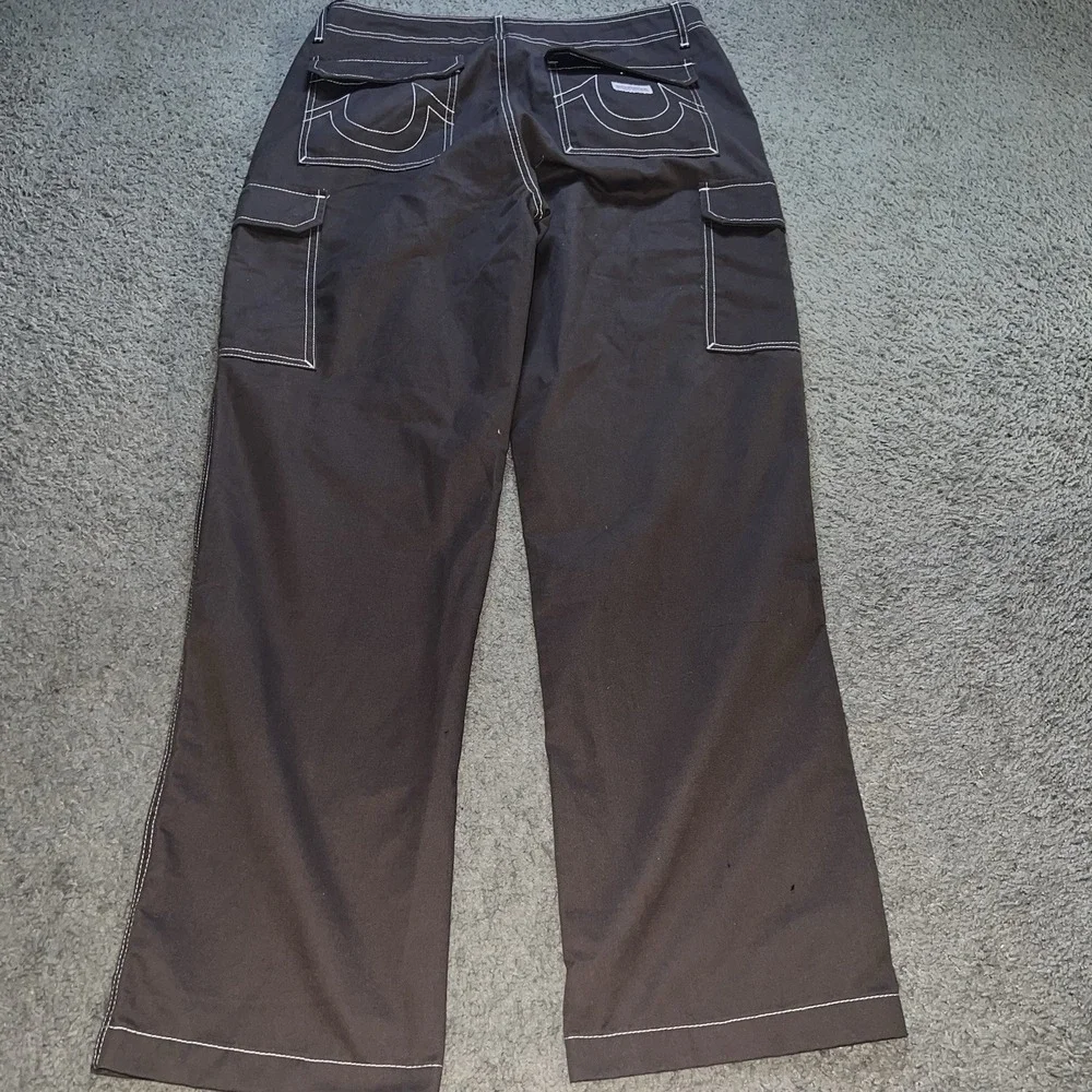 NWT True Religion Brand Jeans 108335 Men's Bracken Brown Cargo Pants Size 34x32‎